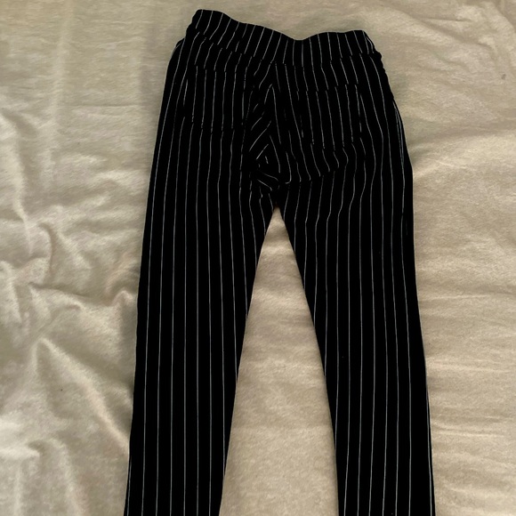 Black and white stripped leggings/ formal bottoms with gold zippers Almost new - Picture 3 of 3